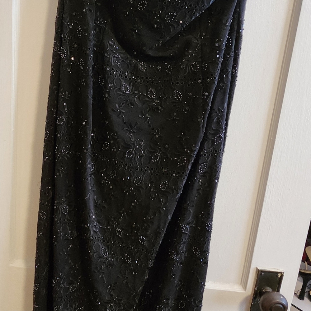 Black Beaded Evening Gown